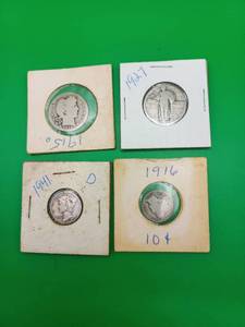 lot 45 image: Four Old Silver Coins