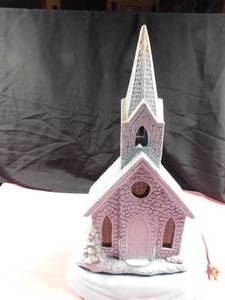 lot 67 image: ceramic lighted church