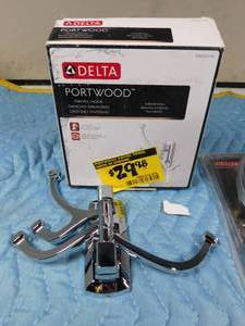 lot 103 image: New bathroom swivel hook, shower fixture, towel bar