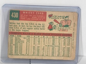 lot 231 image: 1959 Topps Whitey Ford Baseball Card #430