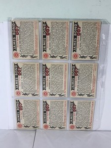 lot 247 image: Lot of 9 - 1965 James Bond 007 Vintage Collectible Cards