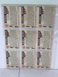 lot 248 image: Lot of 9 - 1965 James Bond 007 Vintage Collectible Cards