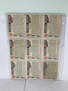 lot 249 image: Lot of 9 - 1965 James Bond 007 Vintage Collectible Cards