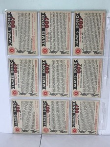 lot 251 image: Lot of 9 - 1965 James Bond 007 Vintage Collectible Cards