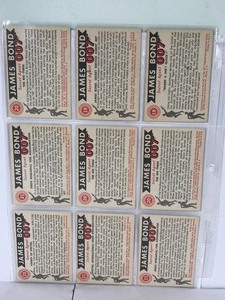 lot 252 image: Lot of 9 - 1965 James Bond 007 Vintage Collectible Cards