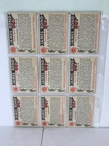 lot 253 image: Lot of 9 - 1965 James Bond 007 Vintage Collectible Cards