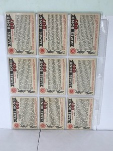 lot 255 image: Lot of 9 - 1965 James Bond 007 Vintage Collectible Cards
