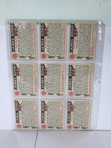 lot 257 image: Lot of 9 - 1965 James Bond 007 Vintage Collectible Cards