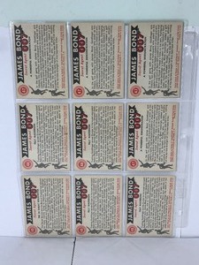 lot 259 image: Lot of 9 - 1965 James Bond 007 Vintage Collectible Cards