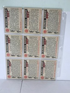 lot 260 image: Lot of 9 - 1965 James Bond 007 Vintage Collectible Cards