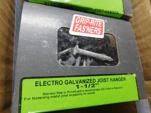lot 302 image: 15 1lb boxes of electro galvanized joist hanger nails