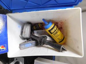 lot 312 image: Tote of plumbingelectrical hardware and more