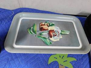 lot 343 image: Vintage tray, childs dishes, collector plates. miniatures, mirror, Channing Tatum poster and DVD and more