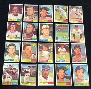 1961 Topps Baseball Card Lot of 20 Cards