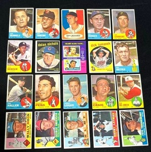 1959, 1961, 1963, and 1975 Topps Baseball Card Lot of 20 Cards