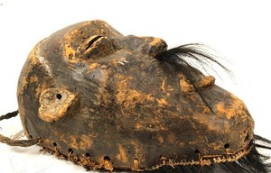 lot 3 image: Early Carved Ceremonial Mask 
