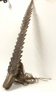 lot 6 image: LARGE Old Burkina Faso Crocodile Headdress