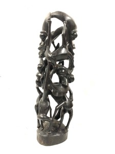 lot 19 image: Large Awesome Old Makonde Ebony Carved Abstract Spirit Sculpture