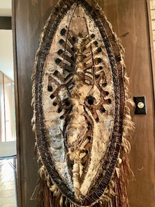 lot 43 image: HUGE Shield-Like Ancestral Processional Mask - Lower Sepik River - Papua New Guinea
