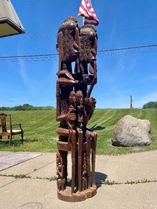 lot 1 image: Monumental HUGE West African  Mali Dogon Couple Statue