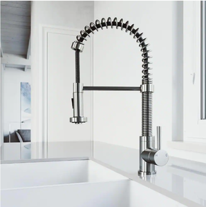 lot 2 image: VIGO Edison Single Handle Pull-Down Sprayer Kitchen Faucet in Stainless Steel
