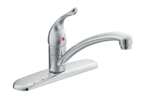 lot 5 image: MOEN Chateau Low-Arc Single-Handle Standard Kitchen Faucet in Chrome