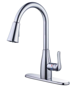 lot 8 image: Glacier Bay McKenna Single-Handle Pull-Down Sprayer Kitchen Faucet in Stainless Steel with TurboSpray and FastMount