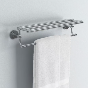 lot 26 image: MOEN ISO Zinc Hotel-Style Bathroom Shelf in Chrome