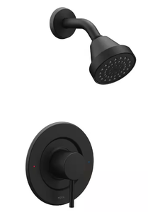 lot 29 image: MOEN Align Single-Handle Posi-Temp Eco-Performance Shower Faucet Trim Kit in Matte Black (Valve Not Included) - READ
