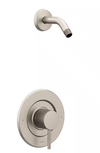 lot 30 image: MOEN Align Single-Handle Posi-Temp Shower Faucet Trim Kit in Brushed Nickel (Valve and Shower Head Not Included)