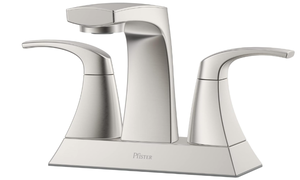 lot 45 image: Pfister Karci Centerset Bathroom Sink Faucet in Brushed Nickel Finish
