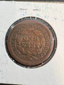 1853 US BRAIDED HAIR LARGE CENT