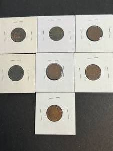 GROUP OF 7 US INDIAN HEAD CENTS 1900-1908