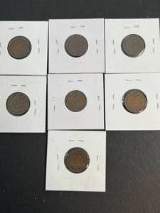 GROUP OF 7 US INDIAN HEAD CENTS 1899-1906