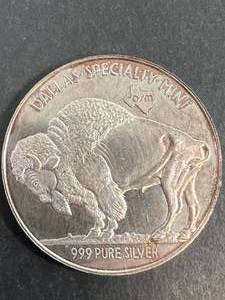 2 TROY OZ .999 FINE SILVER INDIAN BUFFALO ROUND
