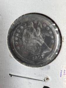 1857 US SEATED LIBERTY DIME