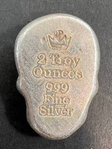 2 TROY OZ .999 FINE SILVER SKELETON