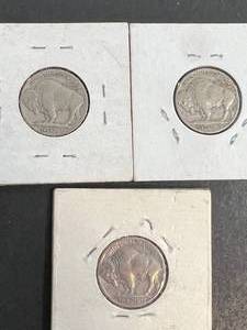 GROUP OF 3 US BUFFALO NICKELS 1926 1927 1936