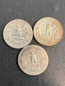 3 US WASHINGTON QUARTERS 1940 P-D-S