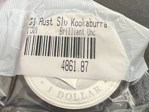 1 TROY OZ .999 FINE SILVER 2001 AUSTRALIAN KOOKABURRA UNC