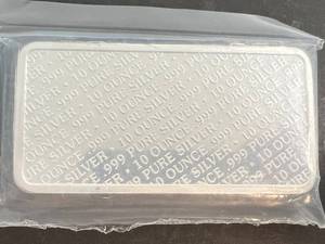 10 TROY OZ .999 FINE SILVER BUFFALO BAR