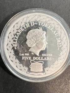 1 TROY OZ .999 FINE SILVER 2022 TOKELAU ROUND