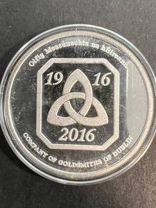 1 TROY OZ .999 FINE SILVER 2016 IRELAND ROUND