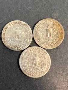 3 US WASHINGTON QUARTERS 1943 P-D-S