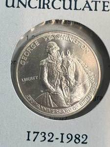 1982 US GEORGE WASHINGTON SILVER COMMEM. HALF DOLLAR