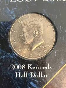 AMERICAS LOST 2008 COINS KENNEDY HALF DOLLAR SACAGAWEA DOLLAR