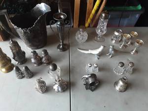 Lot Of Crystal & Silver Plate Collectibles