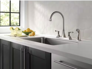 Delta Everly 2-Handle Standard Kitchen Faucet with Spray in Stainless