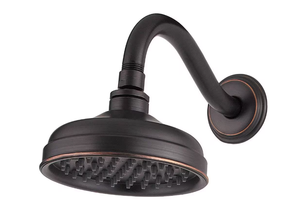 Pfister Marielle 1-Spray 6.06 in. Wall Mount Rain Fixed Shower Head with Arm and Flange in Tuscan Bronze