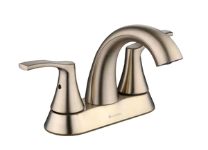 Glacier Bay Arnette 4 in. Centerset Double-Handle High-Arc Bathroom Faucet in Matte Gold